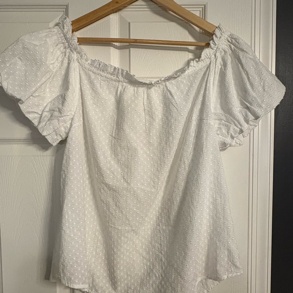 Anthropologie Maeve White Off-Shoulder Women's Top NWT